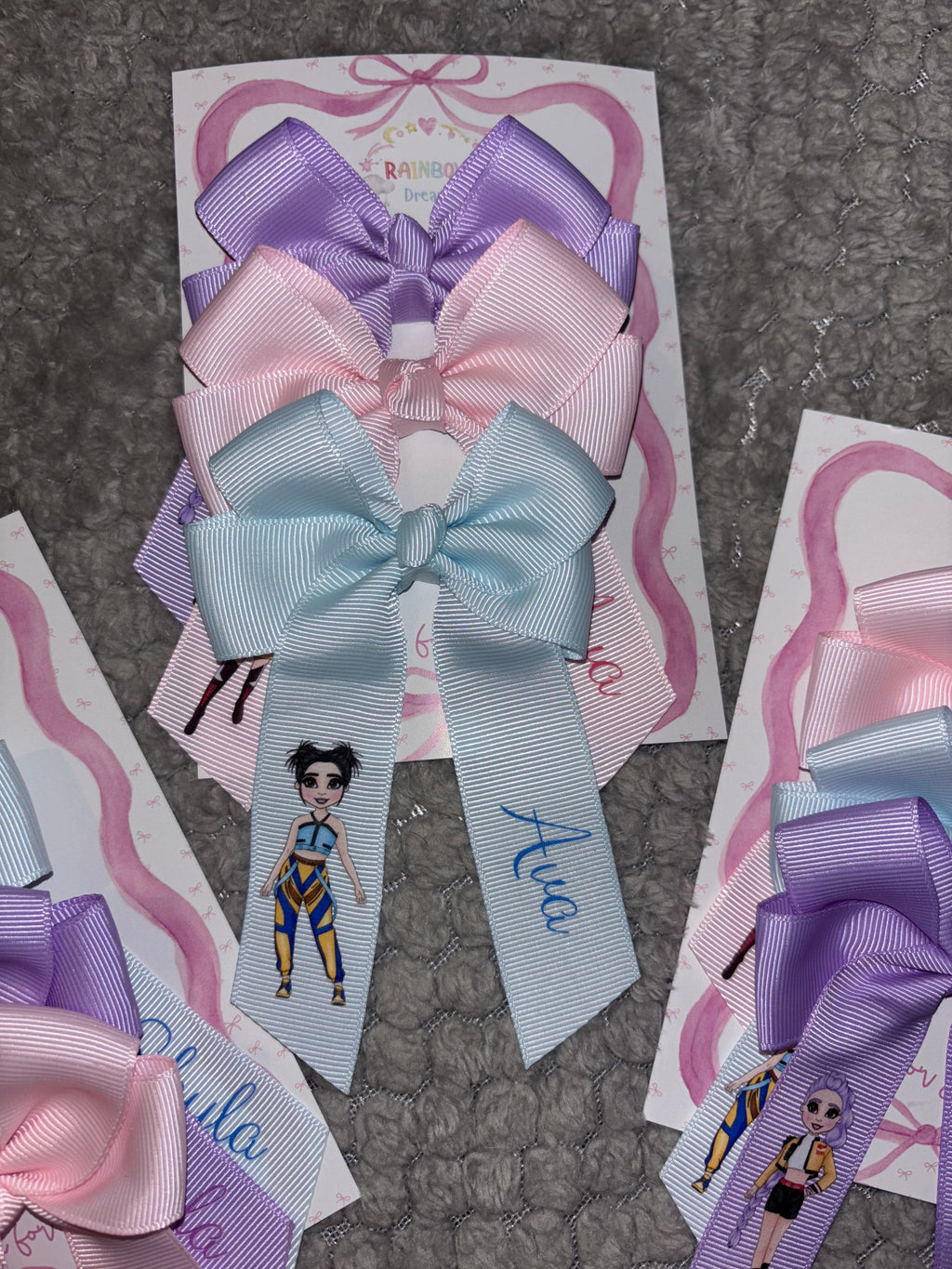 Kpop hair bows x3