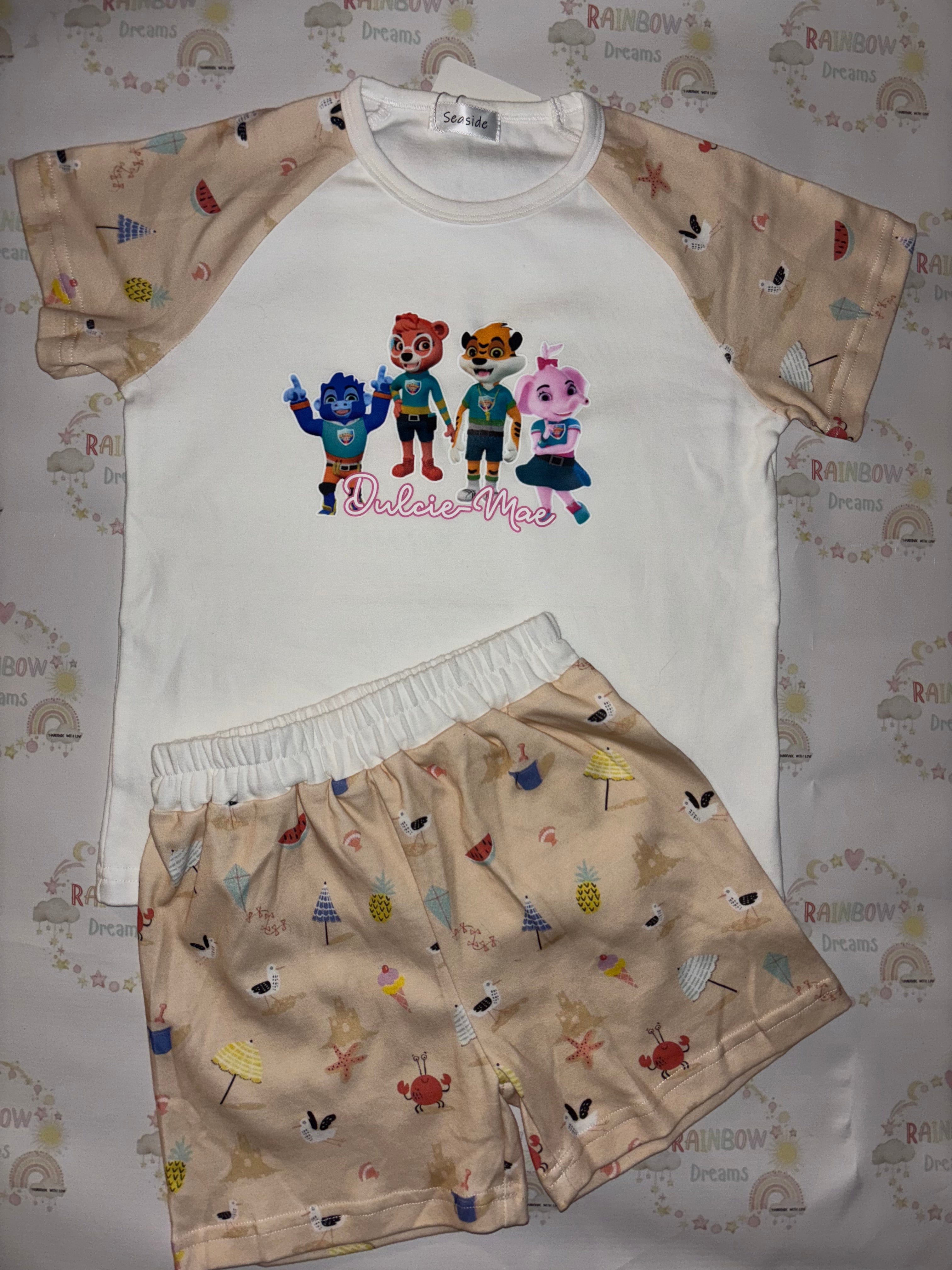 Holiday Print Shorts and Tshirt Set