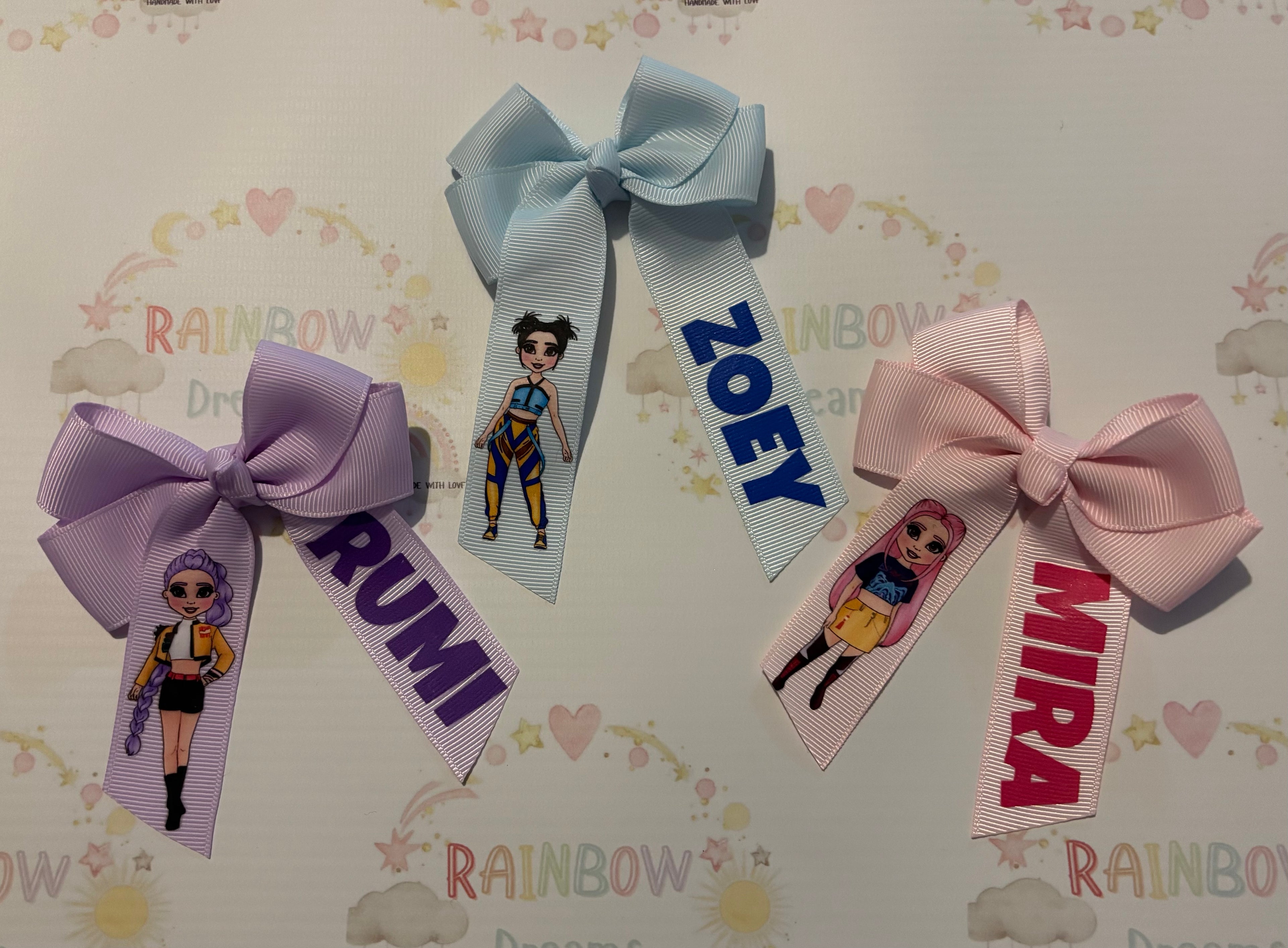 Kpop hair bows x3