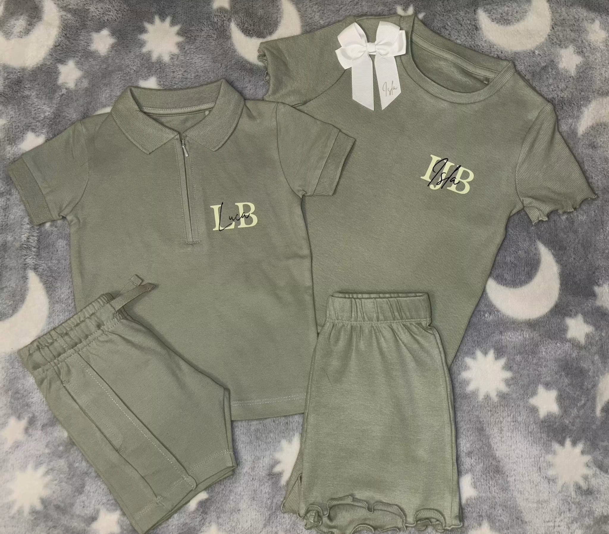 Polo Shorts Set/ Ribbed shorts Set