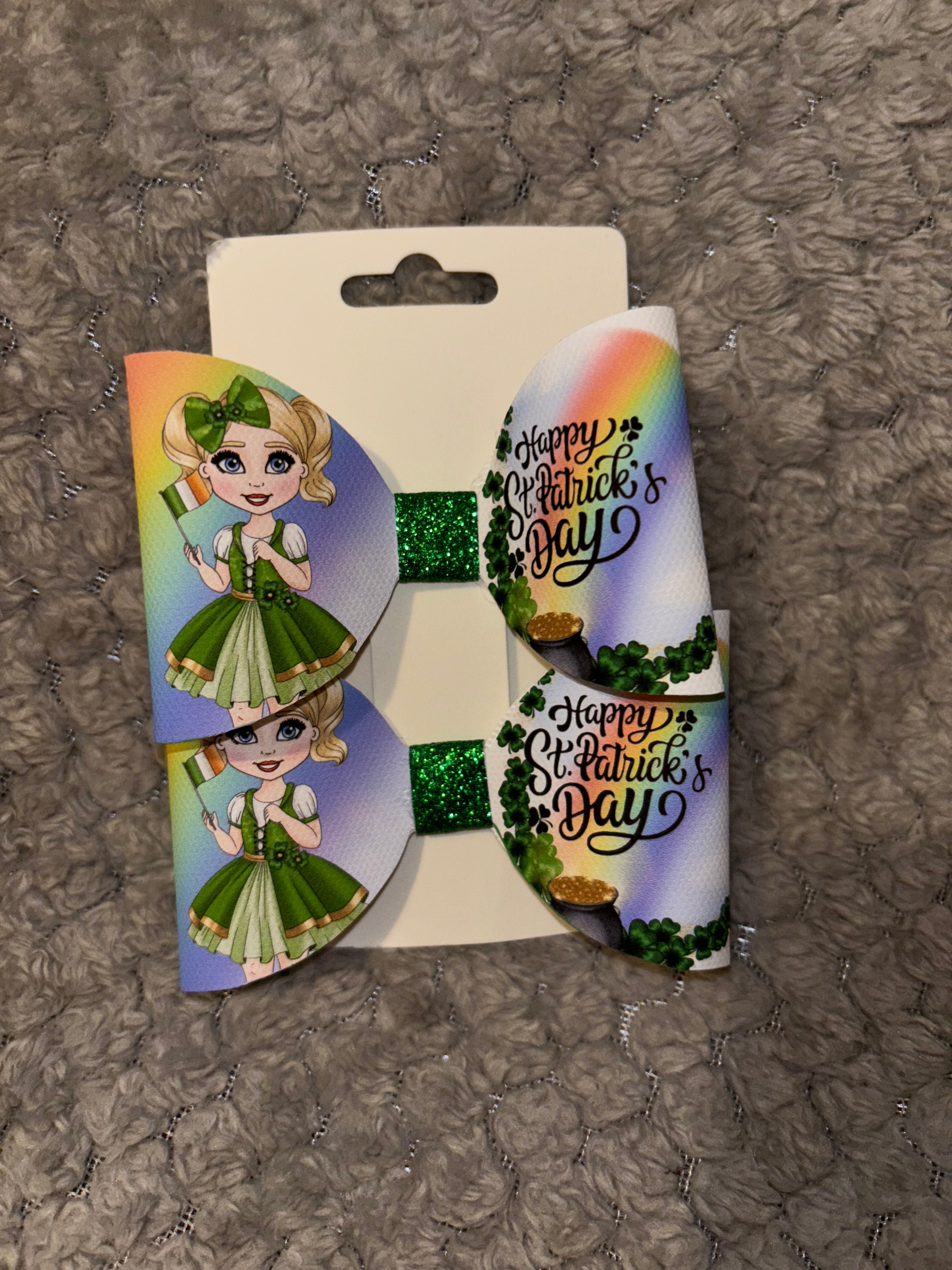 St Patrick’s Day Hair Bow Clips
