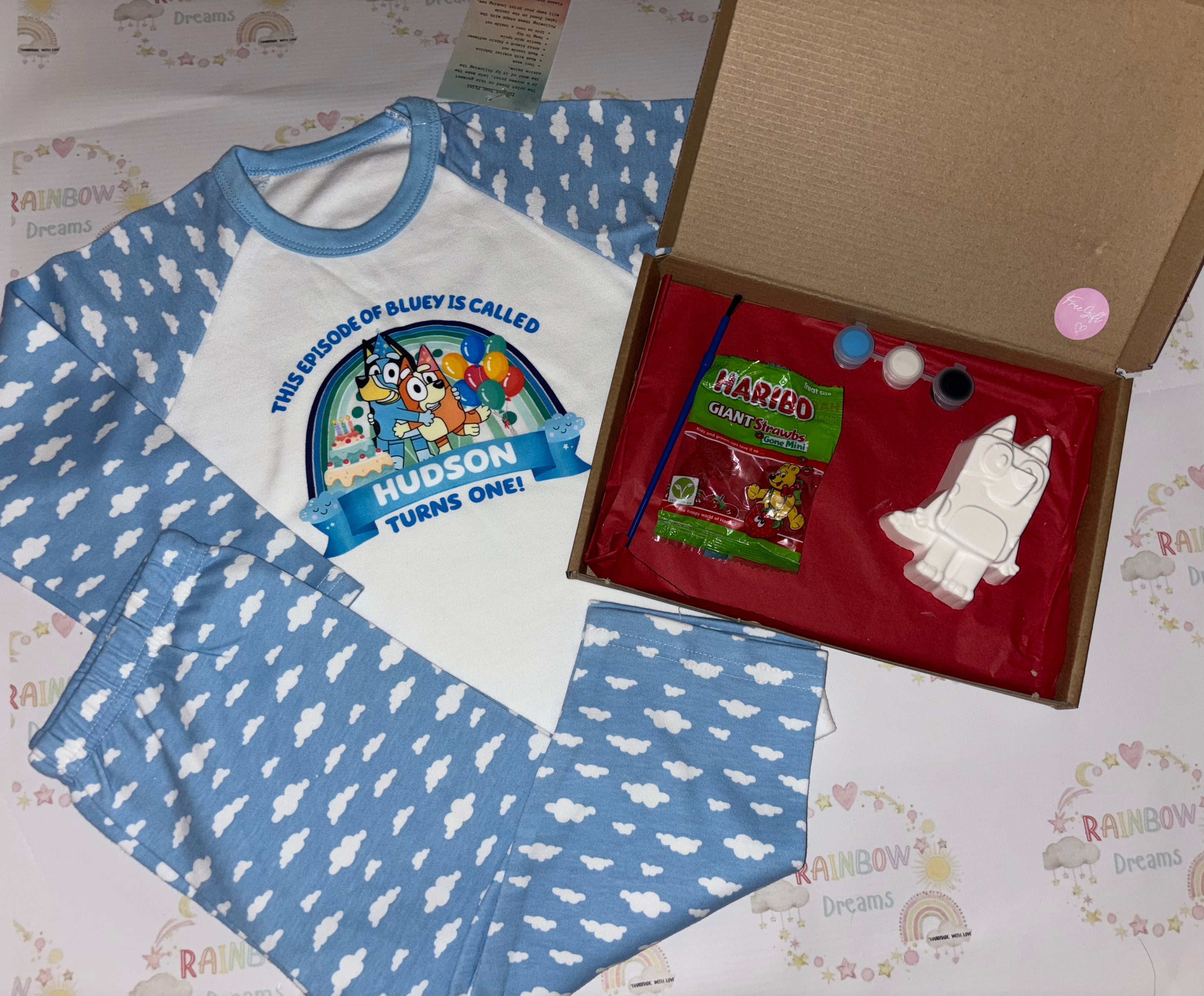 Birthday Pyjamas - Blue Clouds