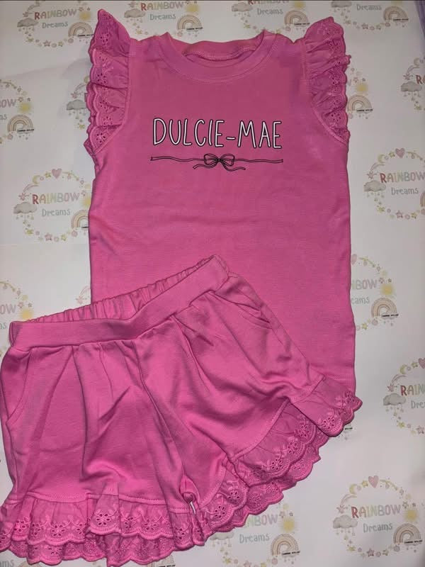 Personalised Frill Shorts Set