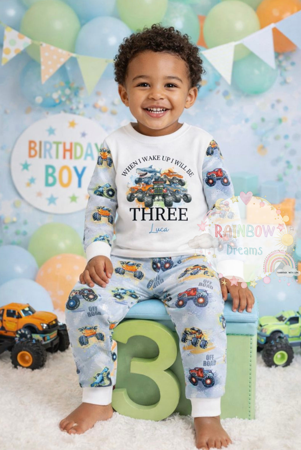 Birthday Pyjamas - Monster Trucks