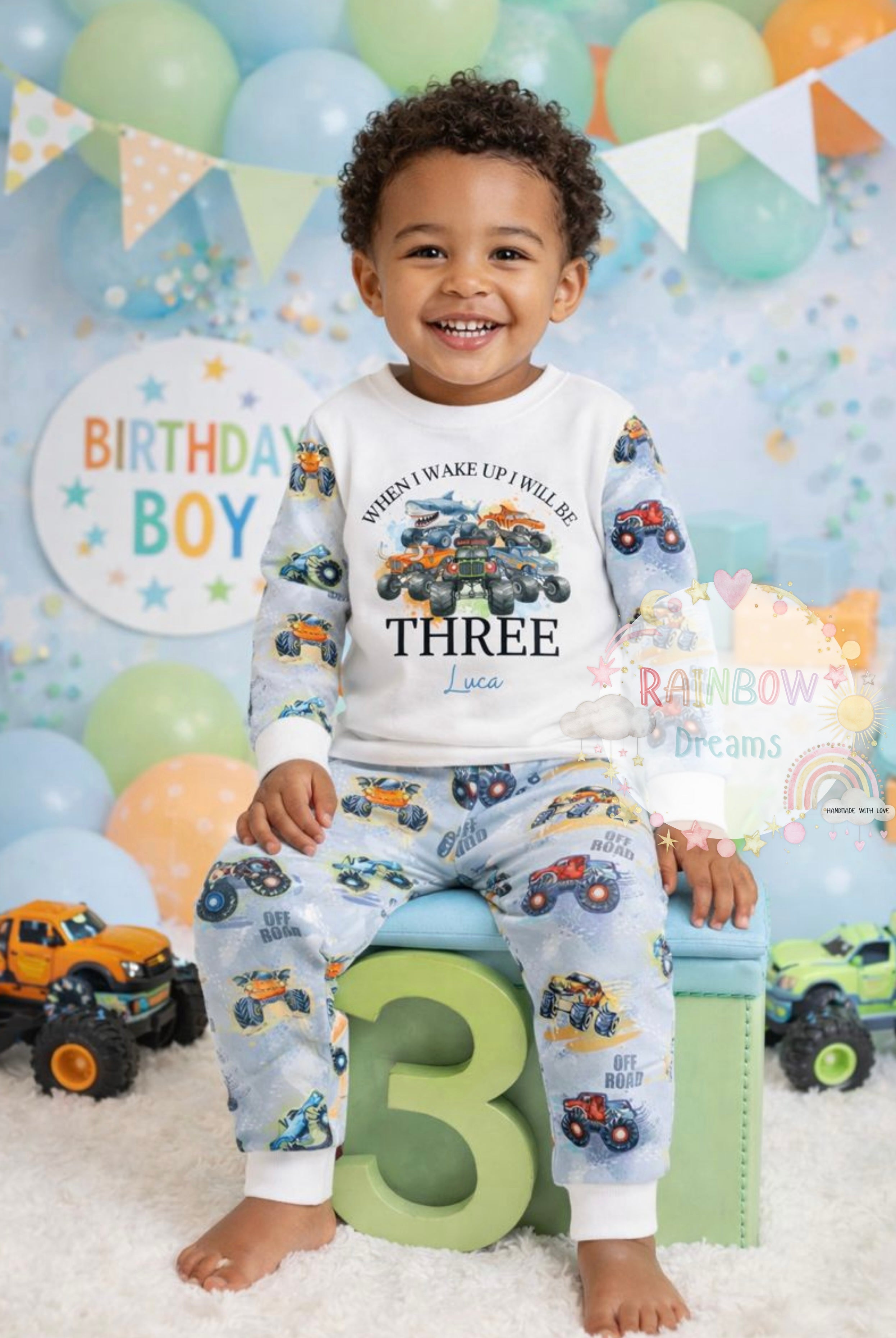 Birthday Pyjamas - Monster Trucks