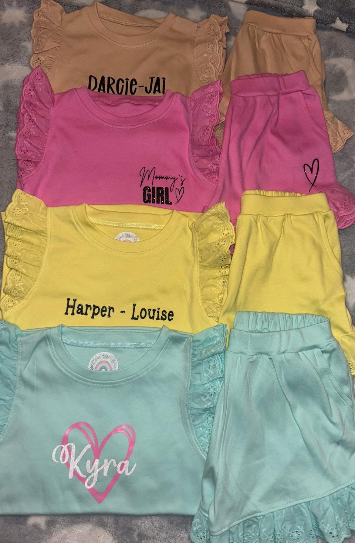 Personalised Frill Shorts Set