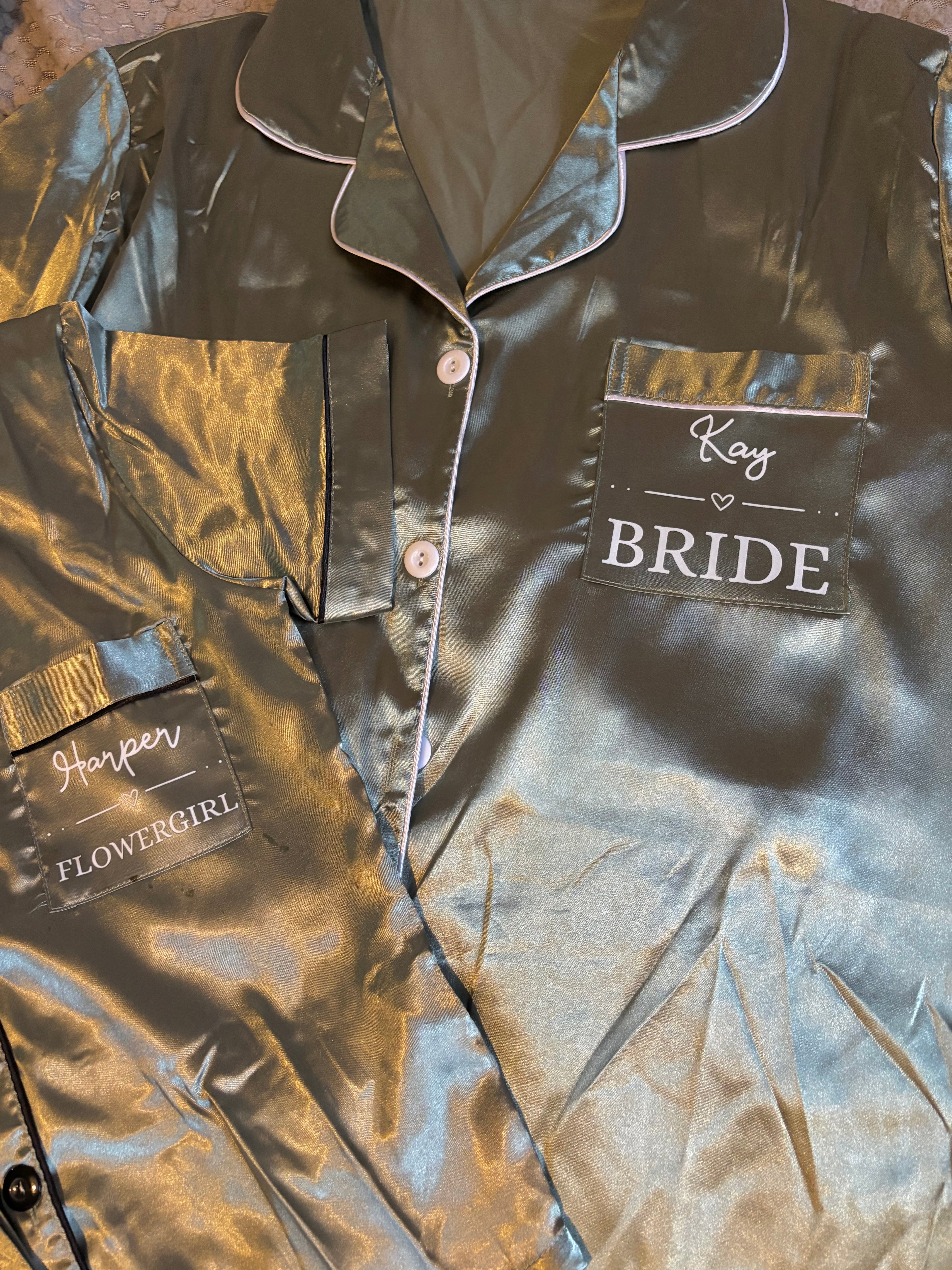 Flowergirl / Younger Bridesmaid Satin Pyjamas