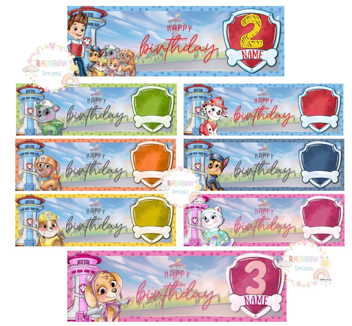 Personalised Birthday Banner - Paw Friends