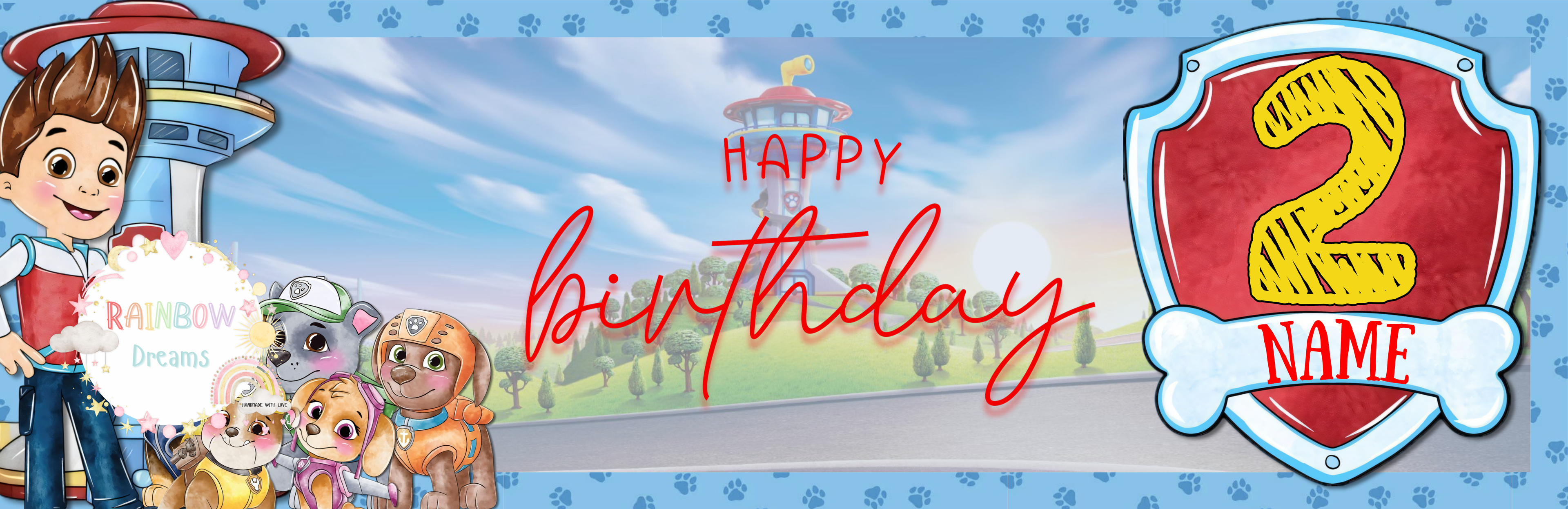 Personalised Birthday Banner - Paw Friends