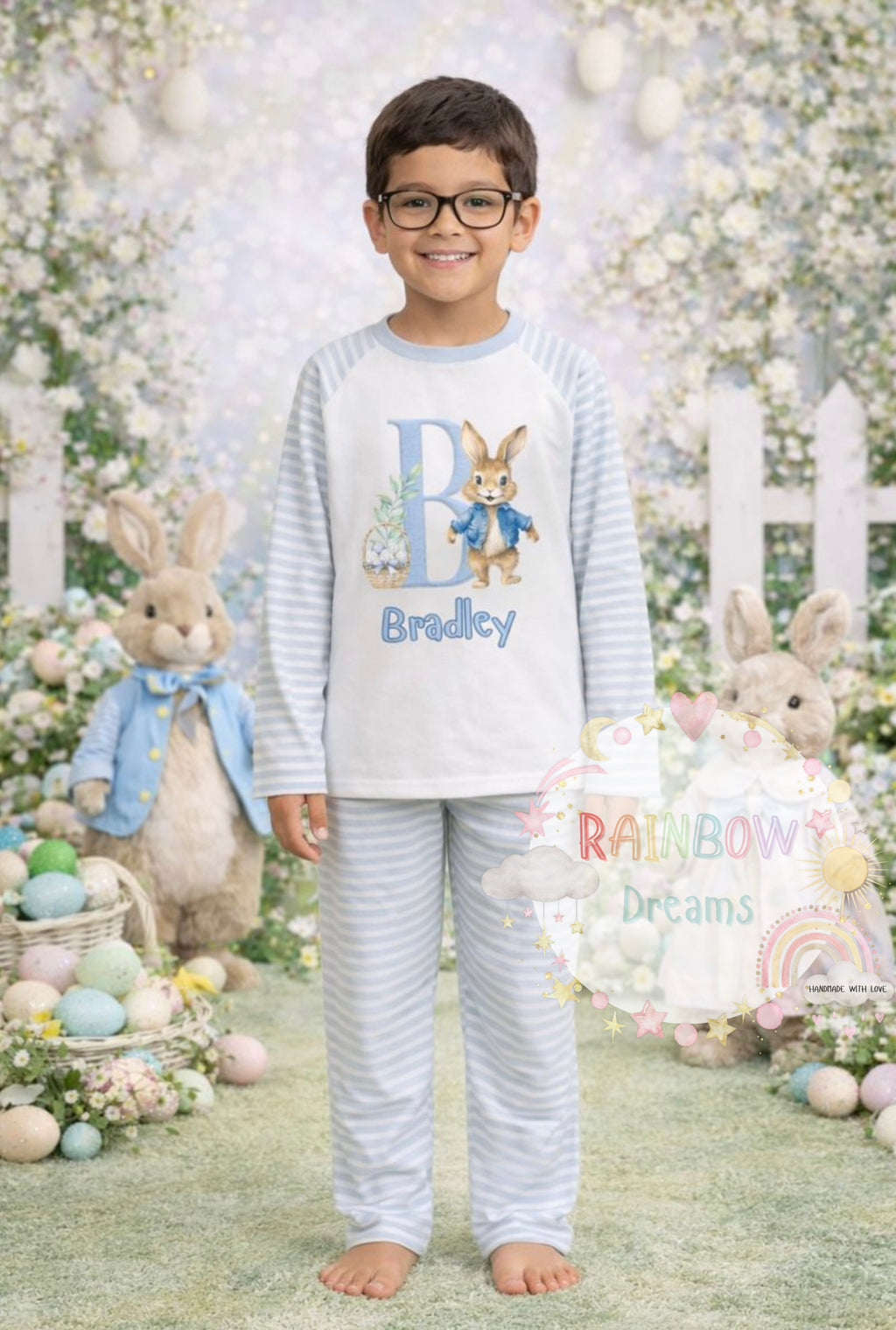 Easter Pyjamas - Blue/Pink Stripes