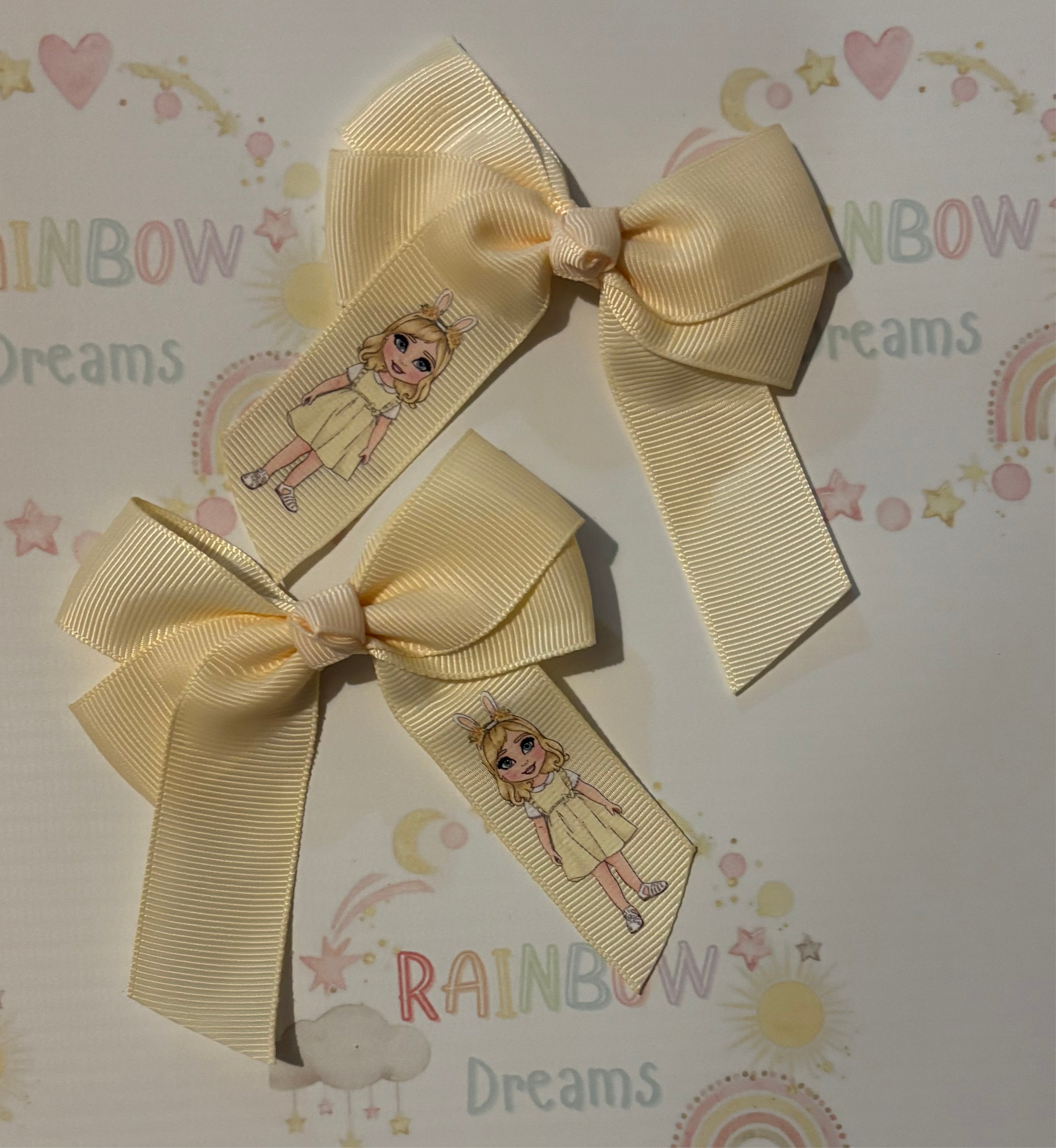 Custom Easter Hair Bows x2