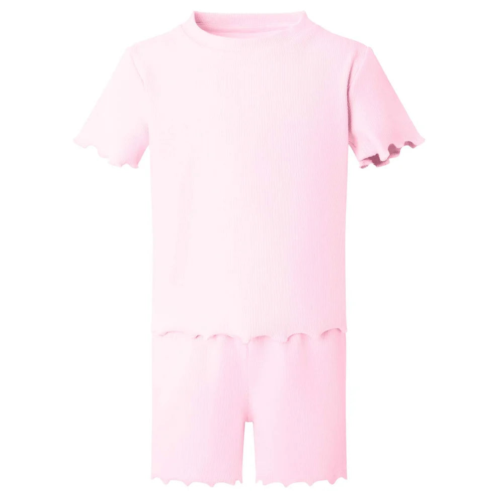 Polo Shorts Set/ Ribbed shorts Set