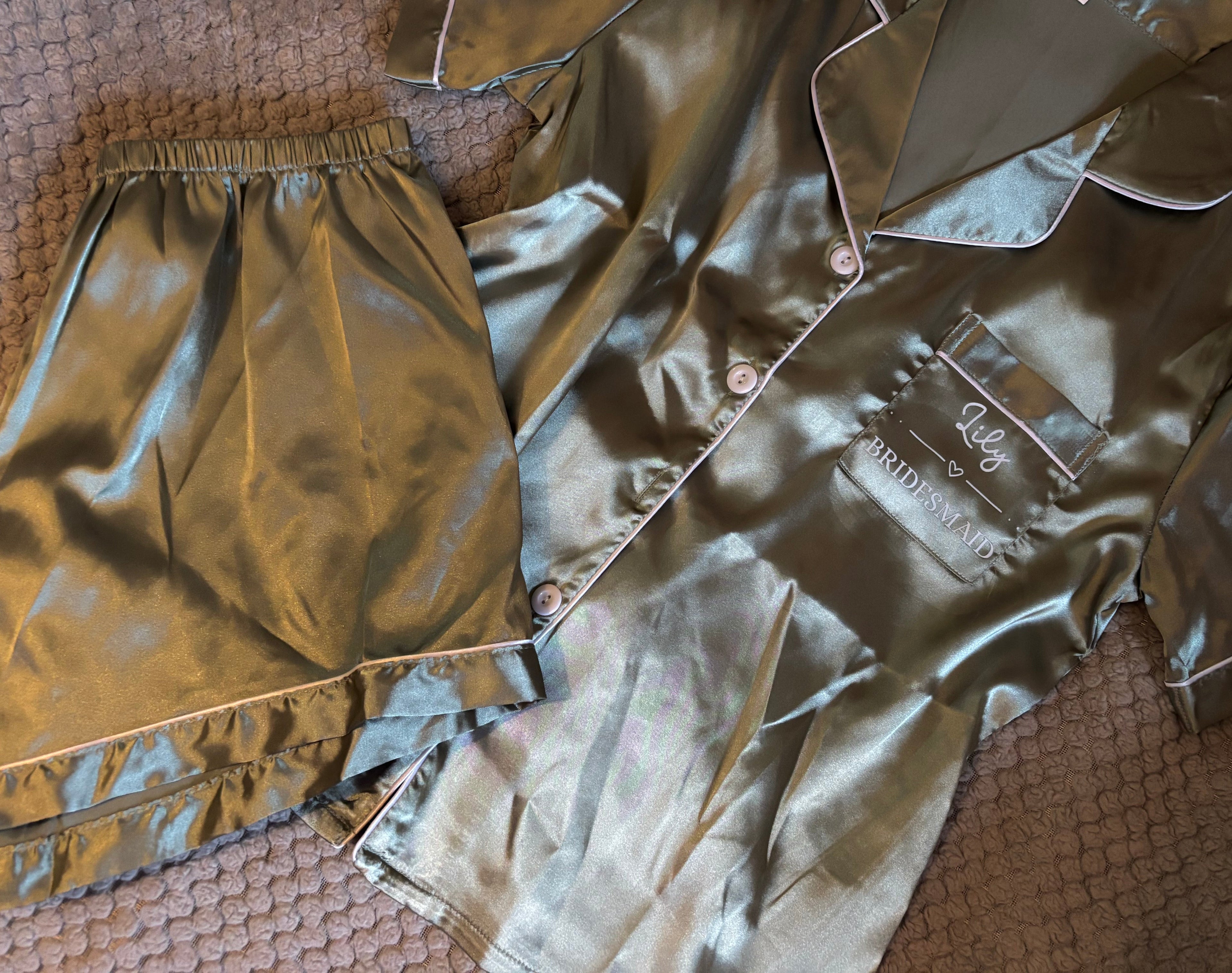 Flowergirl / Younger Bridesmaid Satin Pyjamas