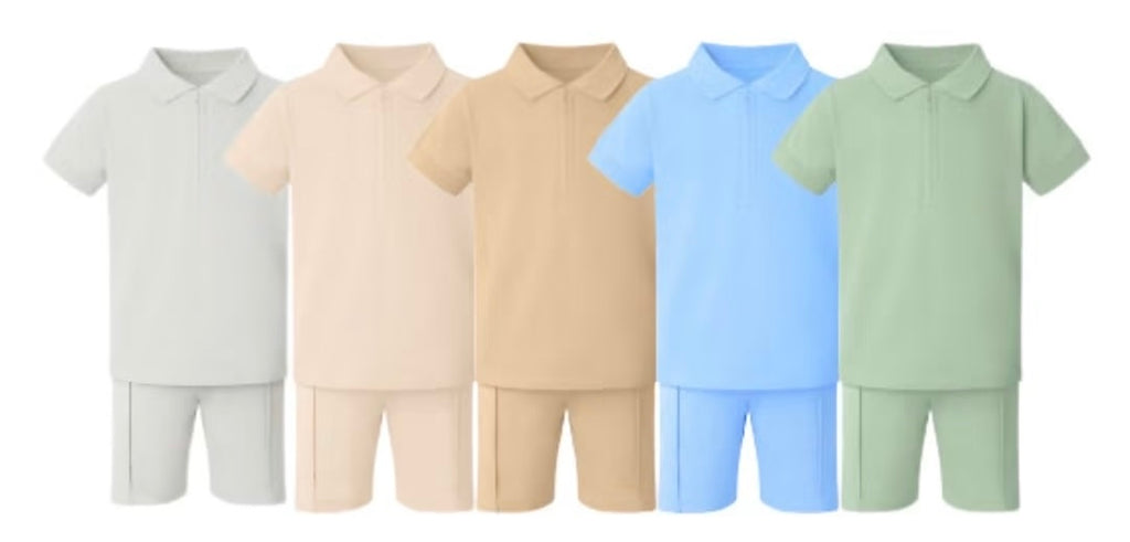 Polo Shorts Set/ Ribbed shorts Set