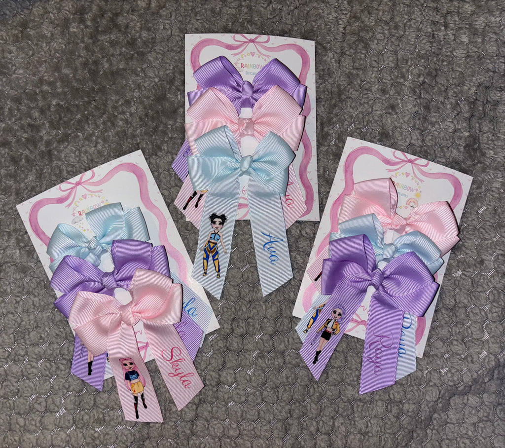 Kpop hair bows x3