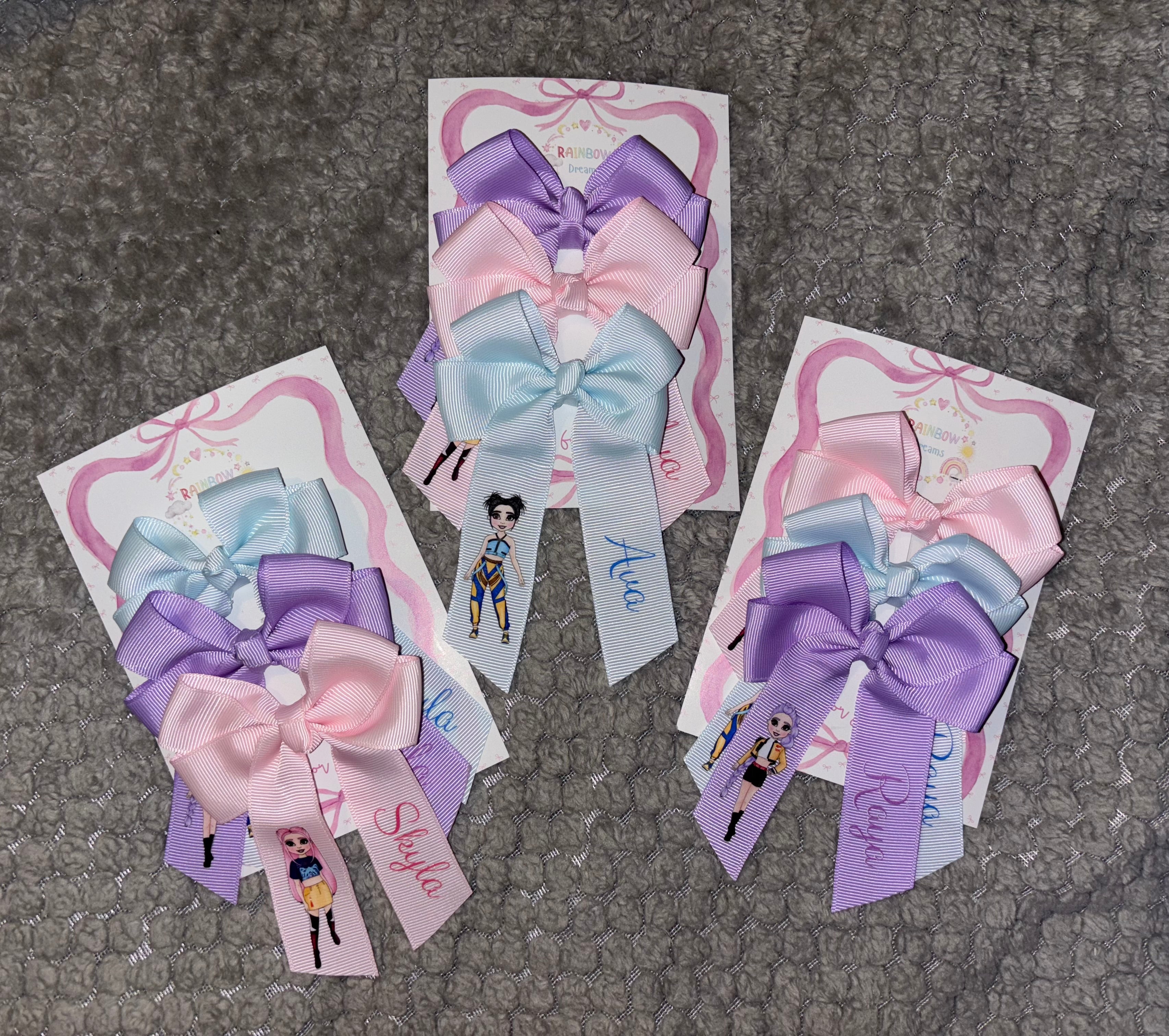 Kpop hair bows x3
