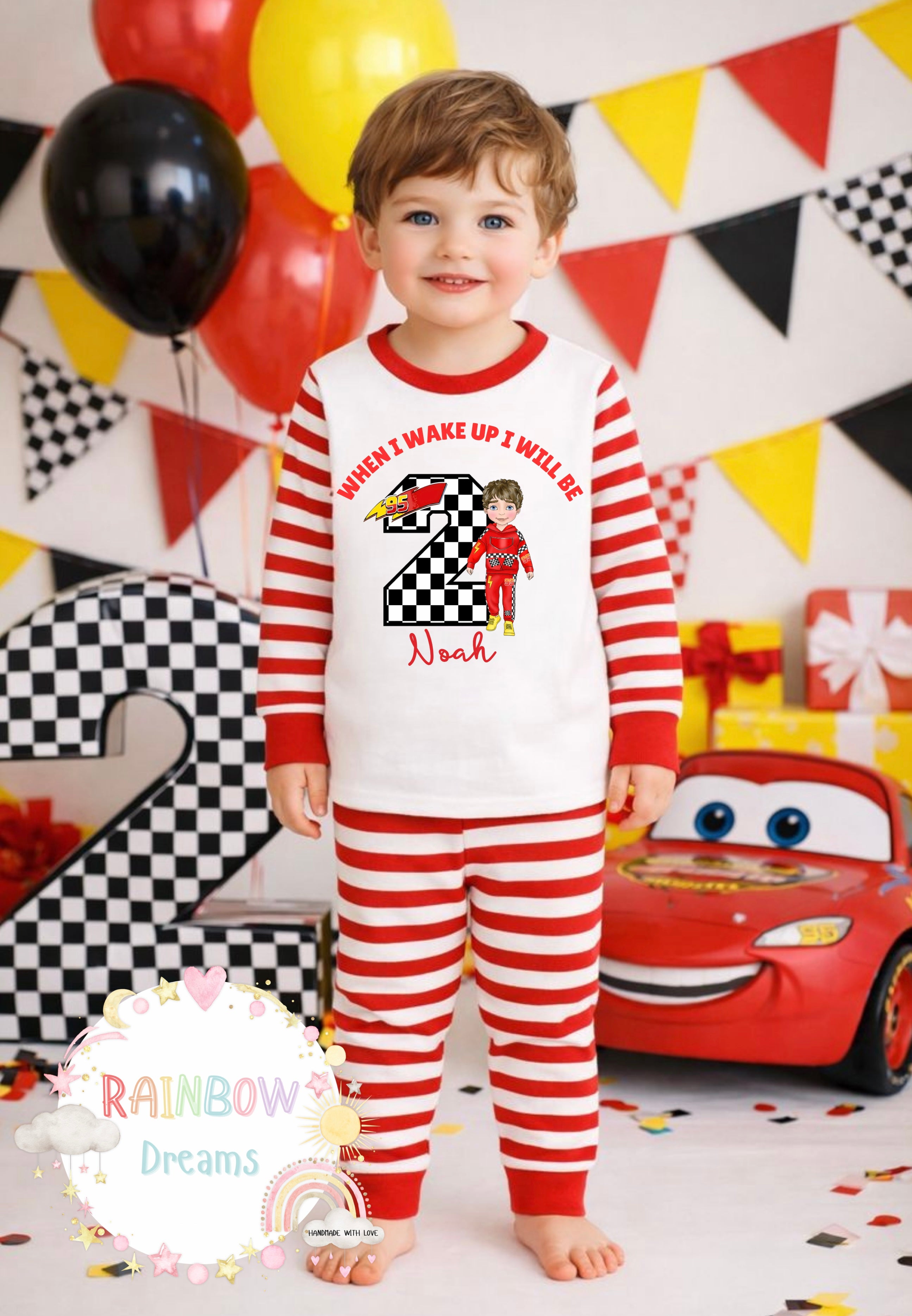 Birthday Pyjamas - Lightning car