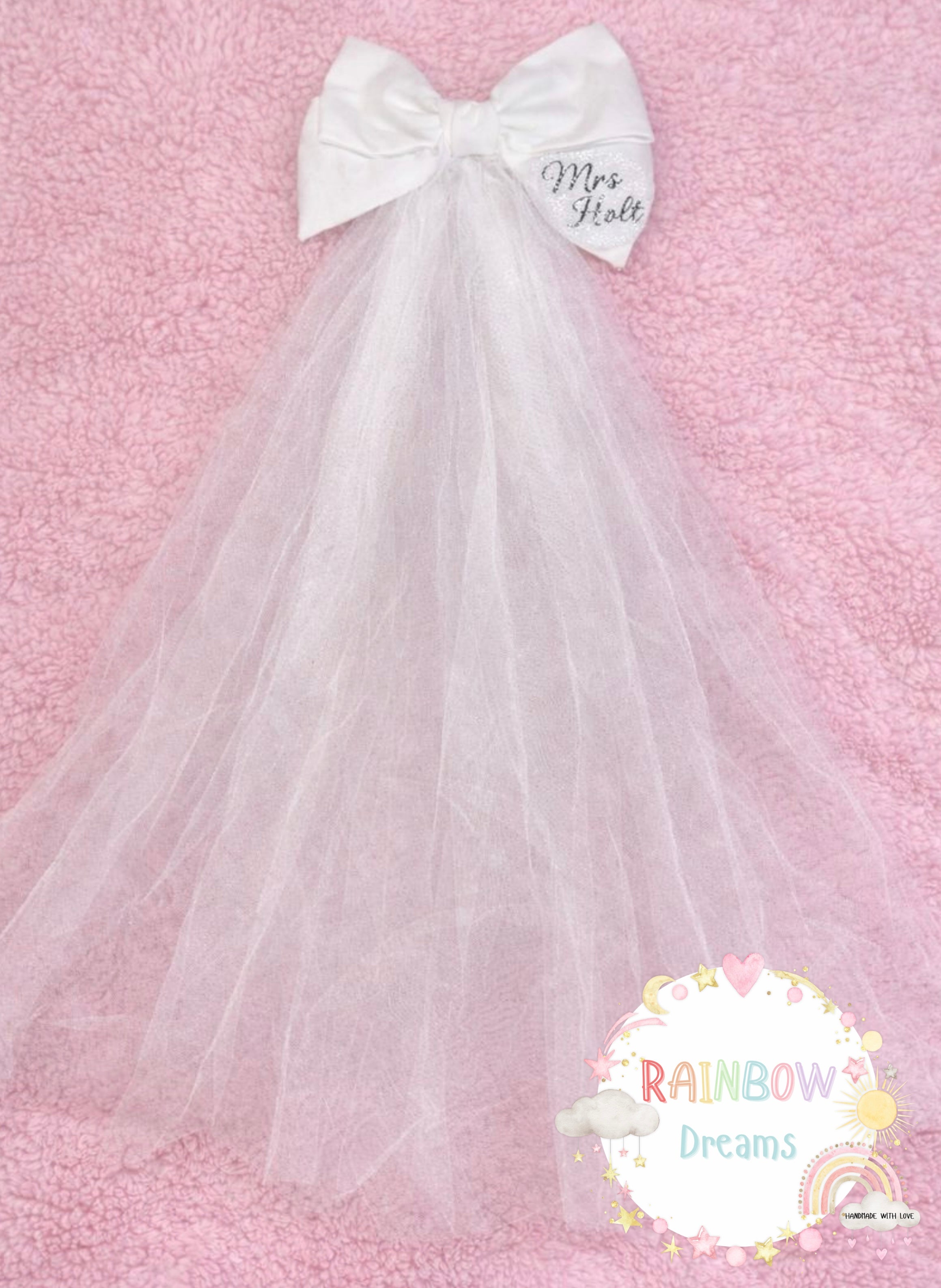 Personalised Hen Party Bow Veil