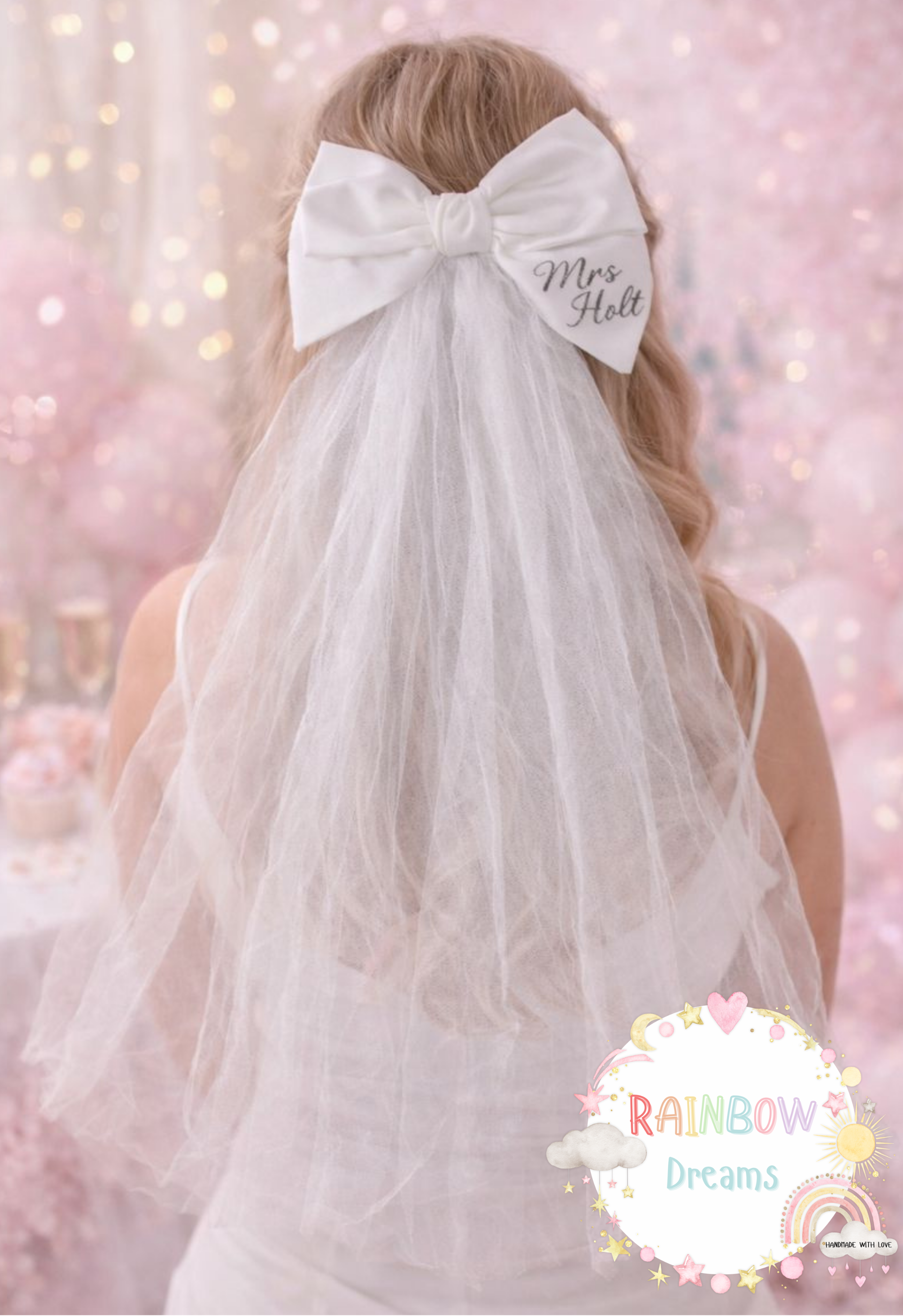Personalised Hen Party Bow Veil
