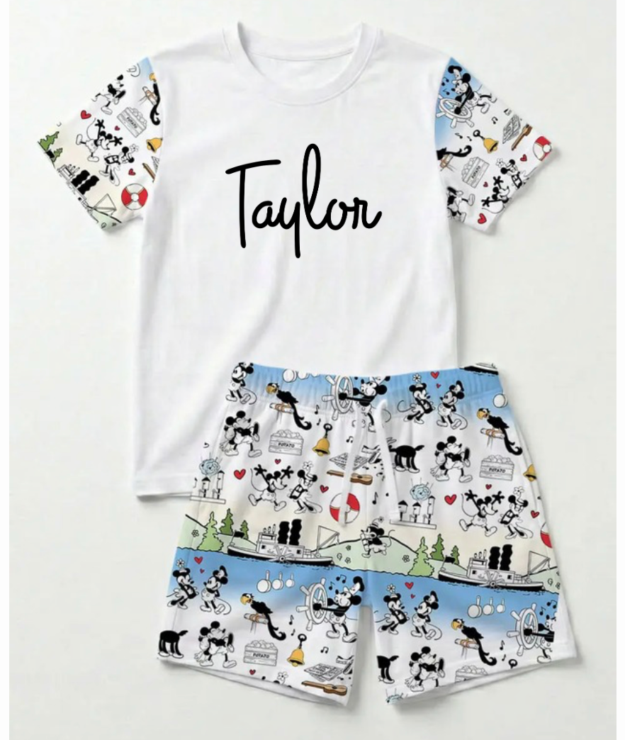 Vintage Tshirt and Shorts Set