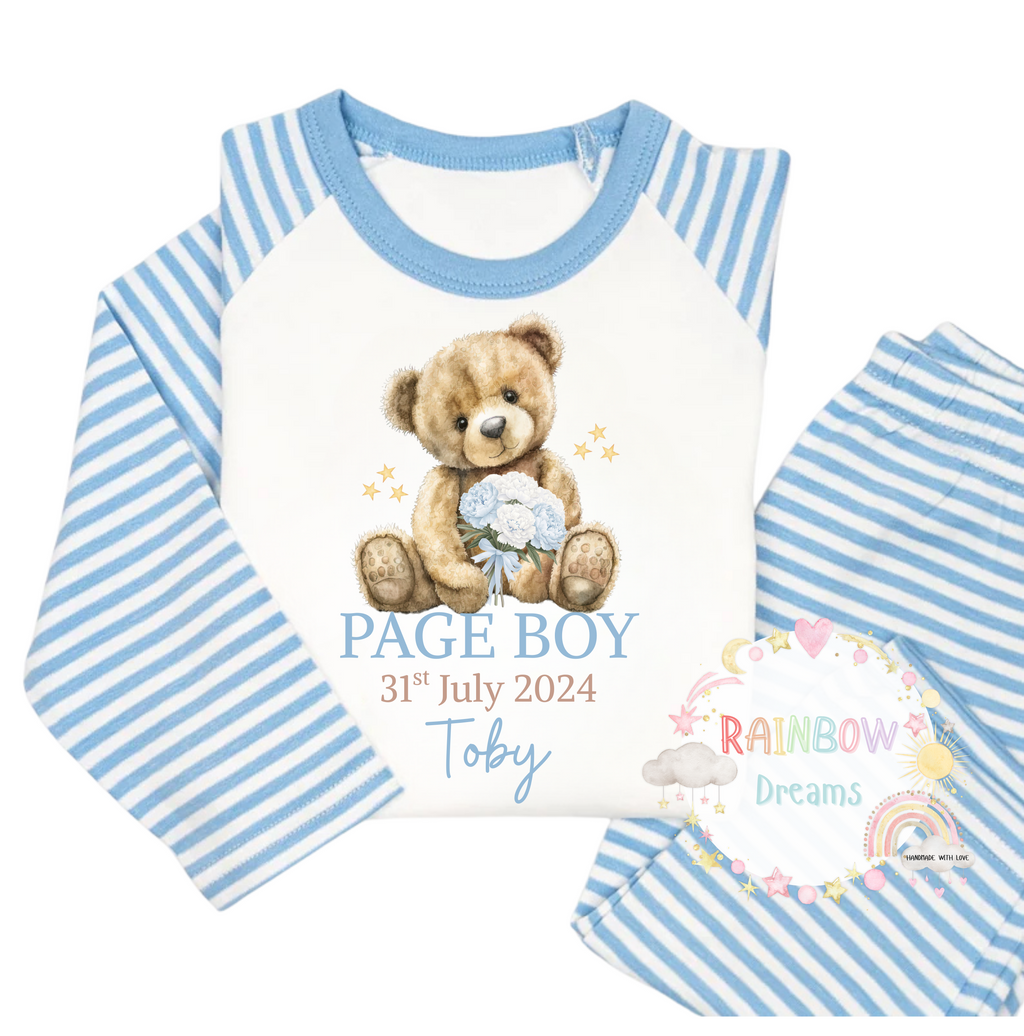 Blue Stripe Pyjamas - Page Boy / Flowergirl