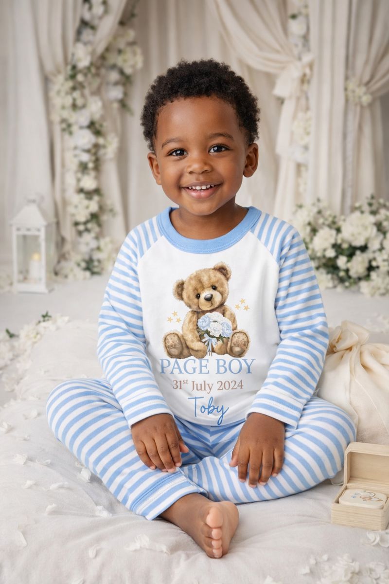 Blue Stripe Pyjamas - Page Boy / Flowergirl
