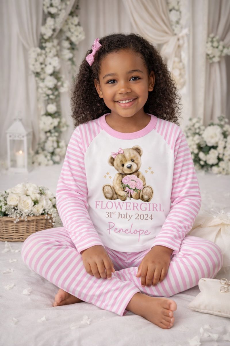Pink Stripe Pyjamas - Flowergirl / Page boy