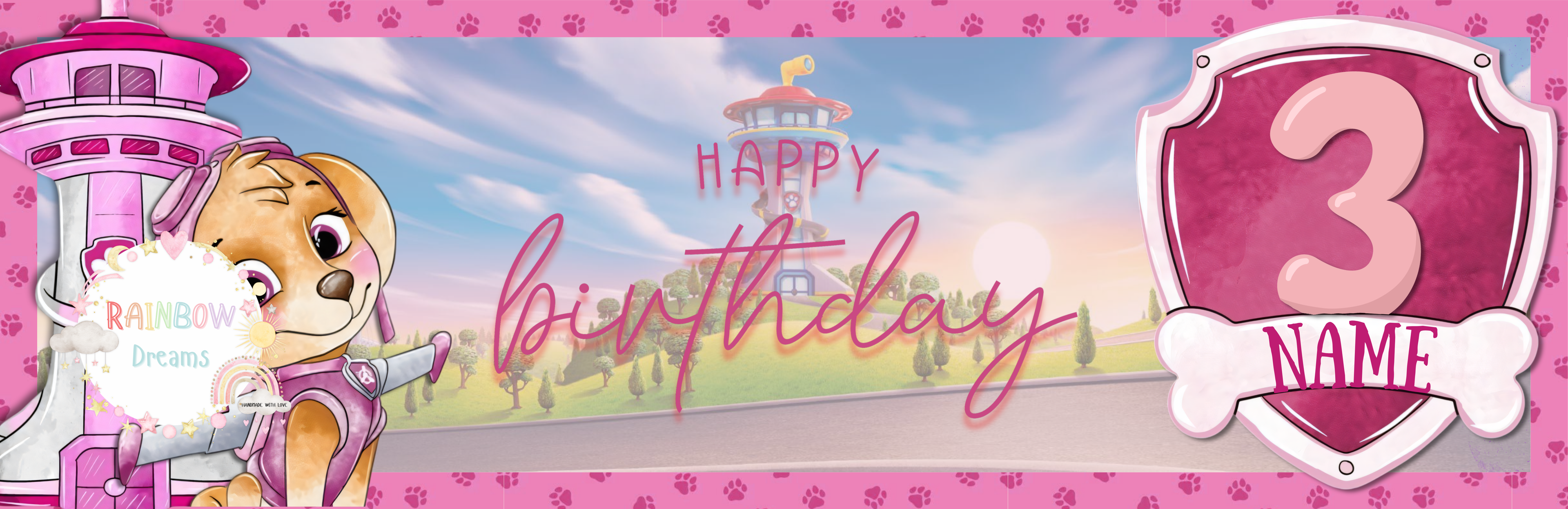 Personalised Birthday Banner - Paw Friends