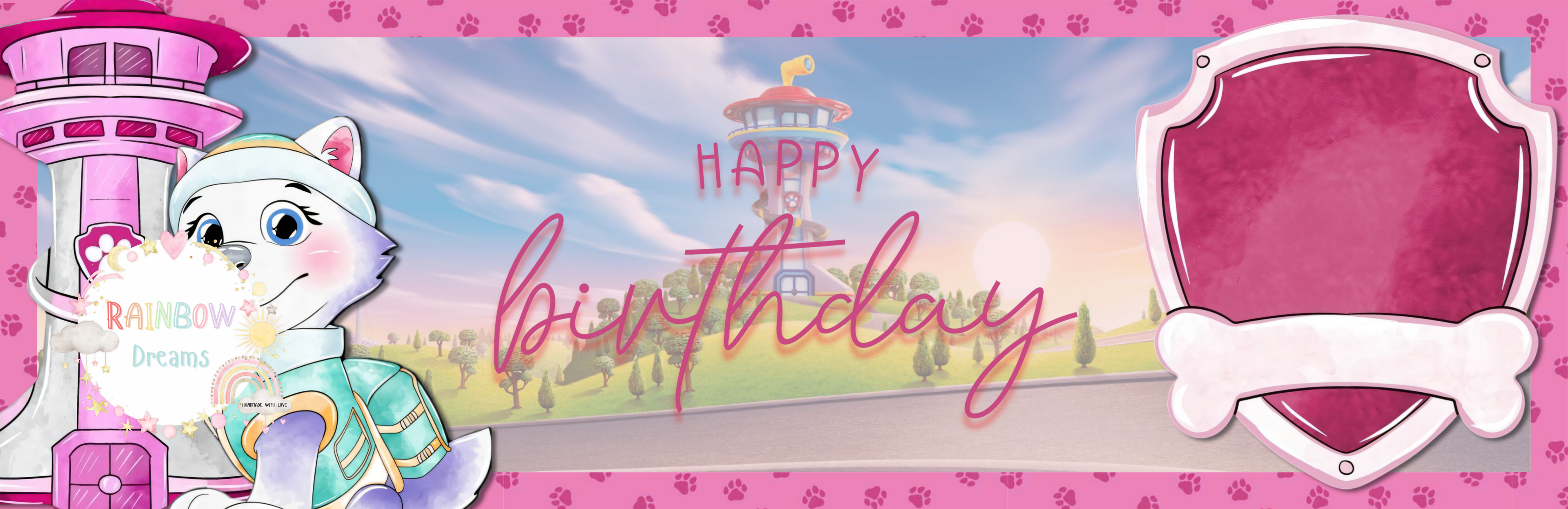 Personalised Birthday Banner - Paw Friends